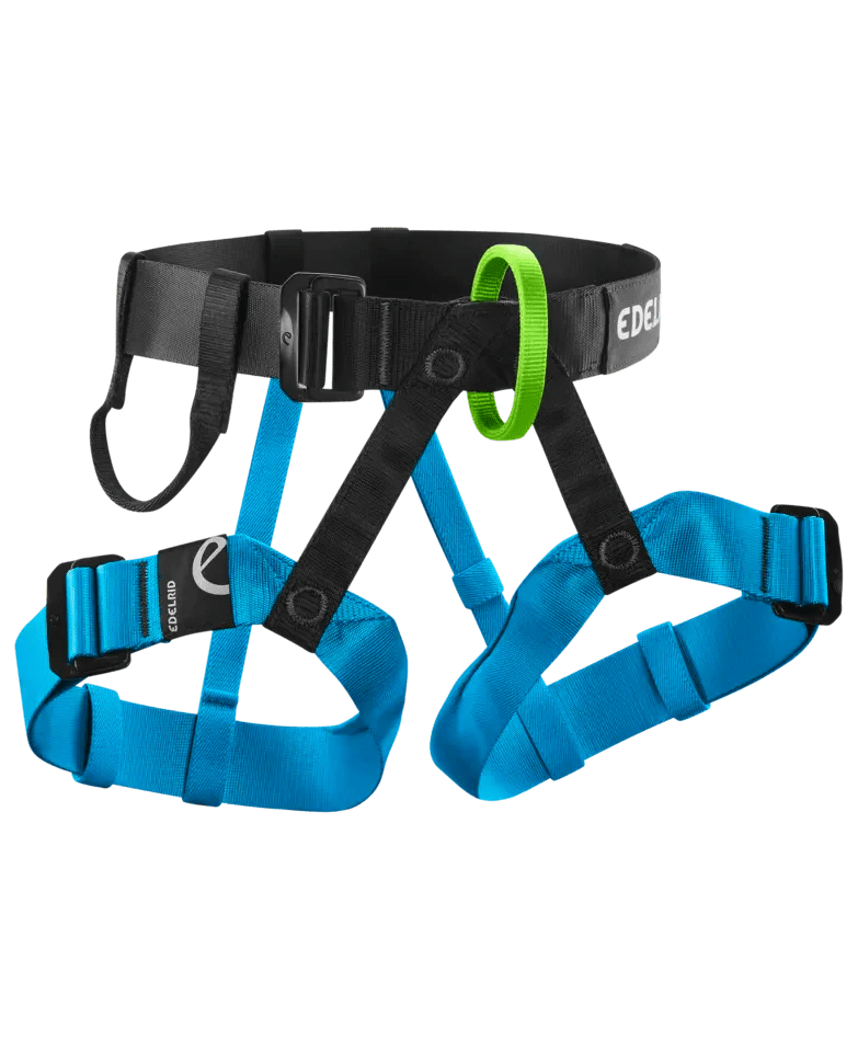Baudrier D'escalade Enfant EDELRID Joker Junior II – Bleu, Taille Unique, Réglable Tour De Taille 48-80 Cm, Jambes Max 47 Cm