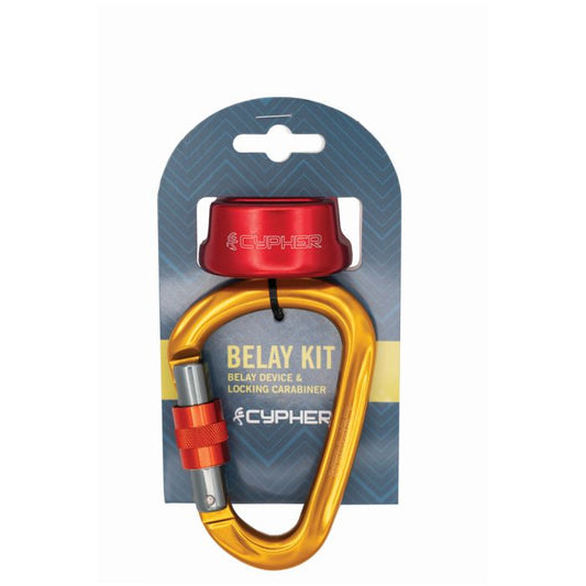 Arc Belay Device with HMS Screw Lock Carabiner Kit