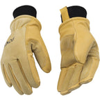 KINCO LINED HEAVY DUTY PREMIUM GRAIN AND SUEDE PIGSKIN GLOVE WITH KNIT WRIST